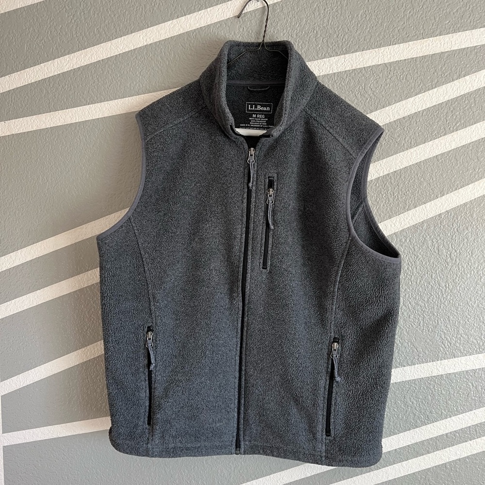 LL Bean Medium grey men’s fleece vest